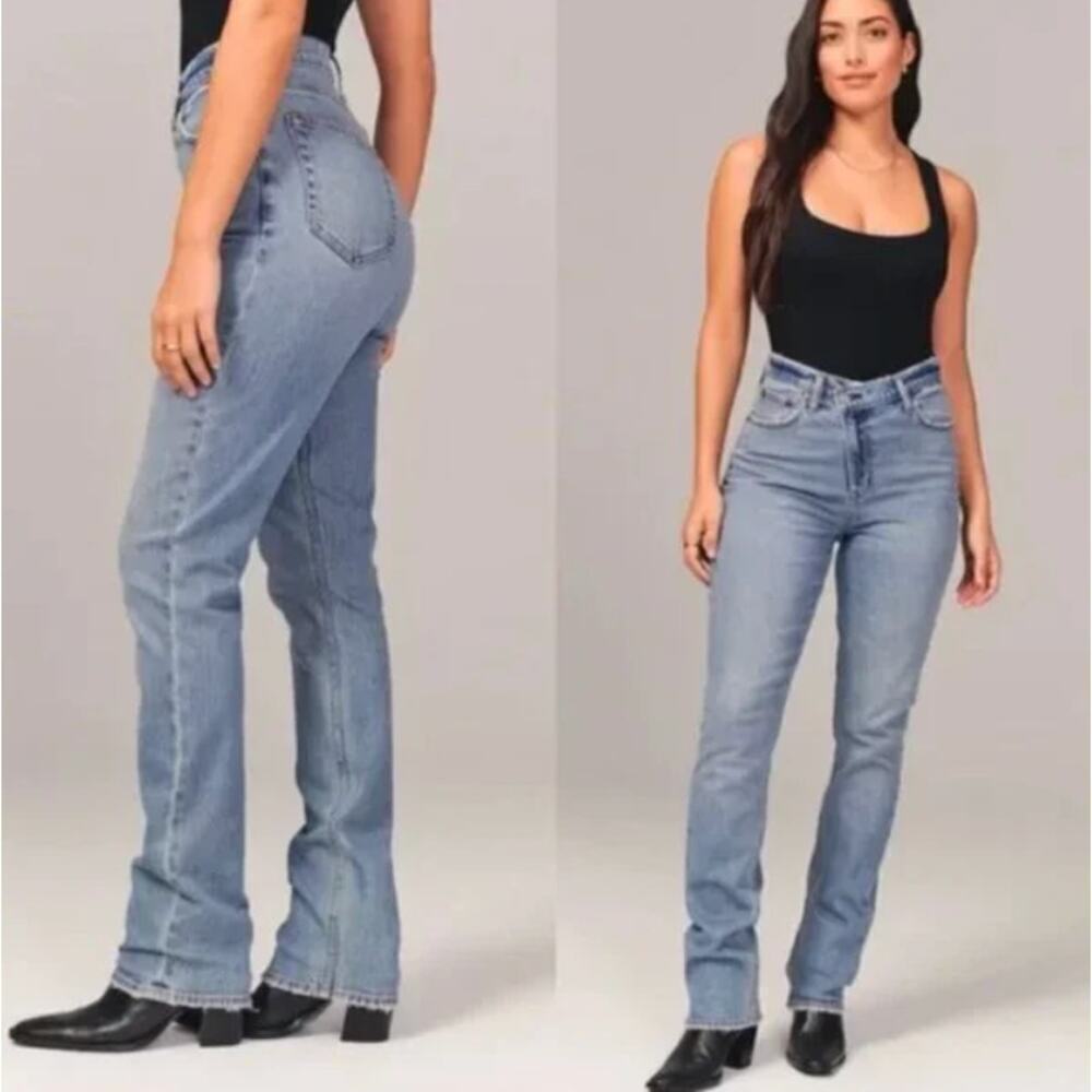 Abercrombie & Fitch Jeans Sz 29 8R Blue ’90s Straight Ultra High Rise Drop Waist